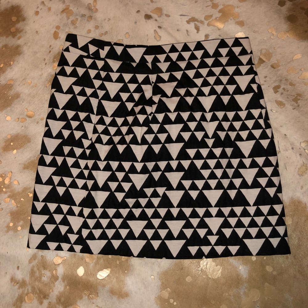 J Crew black and white patterned skirt, EUC